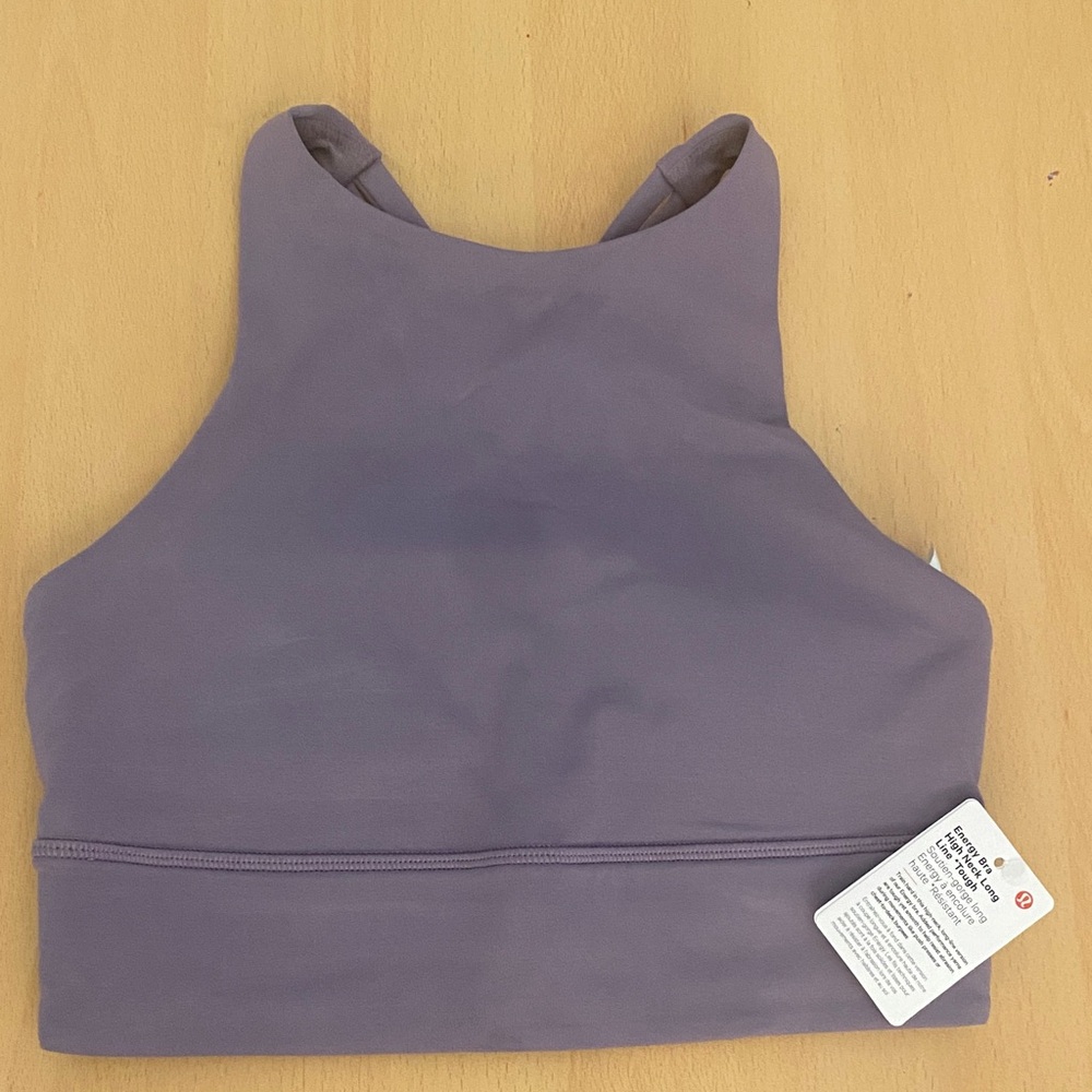 Lululemon Energy Bra High Neck Long Line Tough (size 4) (color PPAS)